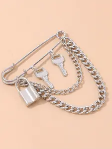 New Metal Punk Street Style Keychain Pendant Tassel Brooch, Cold Wind Pin for Men and Women, Unisex Key Chain Accessory, Keychain Jewelry, Fashionable Alloy Keychain