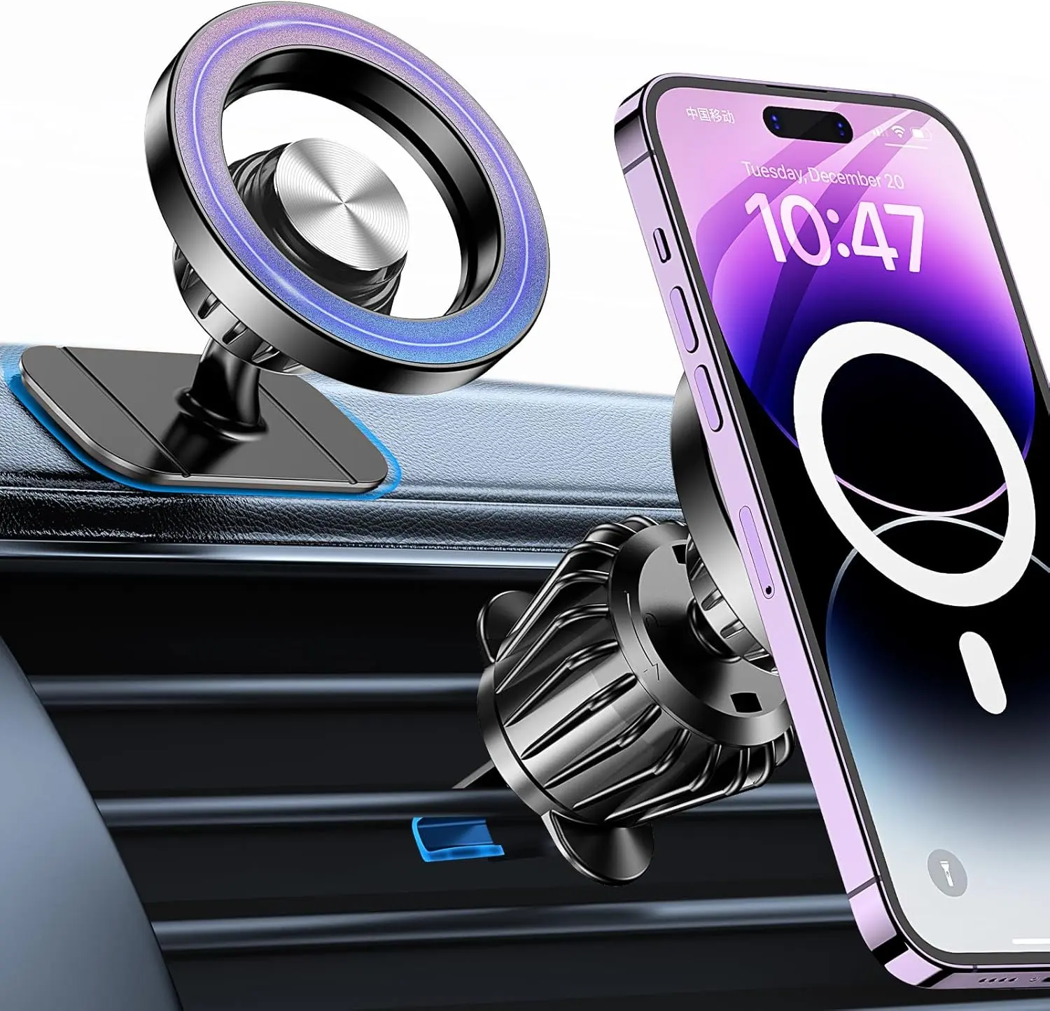 Kaistyle MagSafe Car Mount - Strong Magnet Dash Phone Holder for iPhone 17 Pro Max, 16, 15, 14, Automotive Interior Accessories for Men & Women