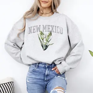New Mexico State Flower Sweatshirt, Crew Neck, Women's, Crewneck