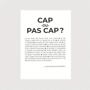 10 French Edition 'dare or Not' Godfather Invitation Cards, Creative Challenge Cards for Baptism/birthday, Heartfelt Family Gifts