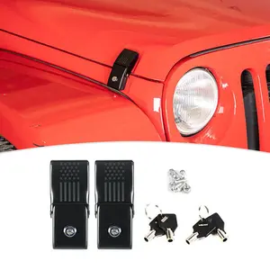 For 2007-2017 Jeep Wrangler JK JL Gladiator JT Hood Latches Locking Catch Kit Aluminum Alloy Car Accessories interior design accessory decorative automotive