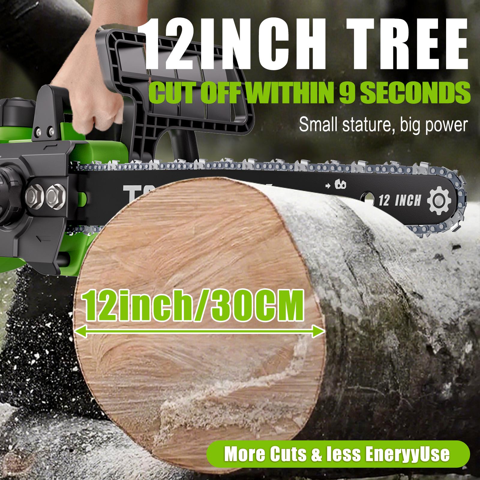 Outdoor Cordless Chain saw 12" Wide Guide Rail–Compact handheld electric chainsaw,equipped,2×4Ah batteries,highly efficient for wood cutting,tree trimming and pruning–ideal for woodworkers and DIY enthusiasts garden gadgets yard tool gardening work MJ3