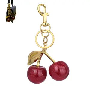 Sparkling Cherry Bag Charm — Cute Cherry Keychain & Luxury Handbag Accessory (Includes Free Wallet)