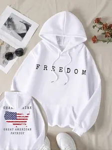 Women's Soft Touch Fleece Hoodie, American Style Casual Top, Reversible Design, Comfortable Home Wear, Perfect Gift Idea