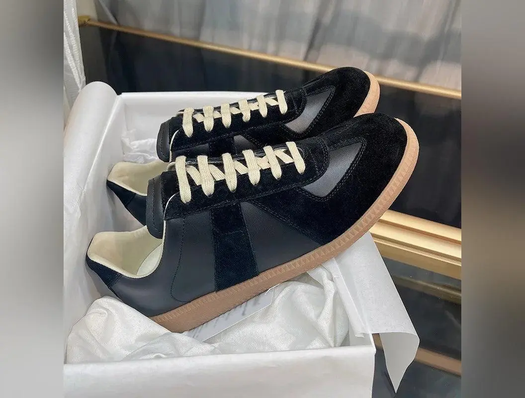Retro GAT Sneakers Handmade Genuine Leather German Army Trainers Luxury Soft Flat Casual Shoes Men Women Spring Autumn Walking