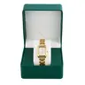 Women's Analog Watch - 32mm Simple Square Dial, Plated Metal Band with Clasp, Adjustable Strap, Quartz Movement, Fashionable Wristwatch with Gold Accents & Gift Box