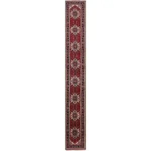 Red Heriz Handmade Wool Runner Rug - 2' 7" X 19' 10"