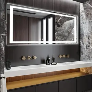 84X32 LED Bathroom Mirror, Anti-Fog, Dimmable, Backlit + Front Lit, Lighted Bathroom Vanity Mirror with 3 Colors, Memory Function, Tempered Glass, Shatter-Proof, ETL Listed