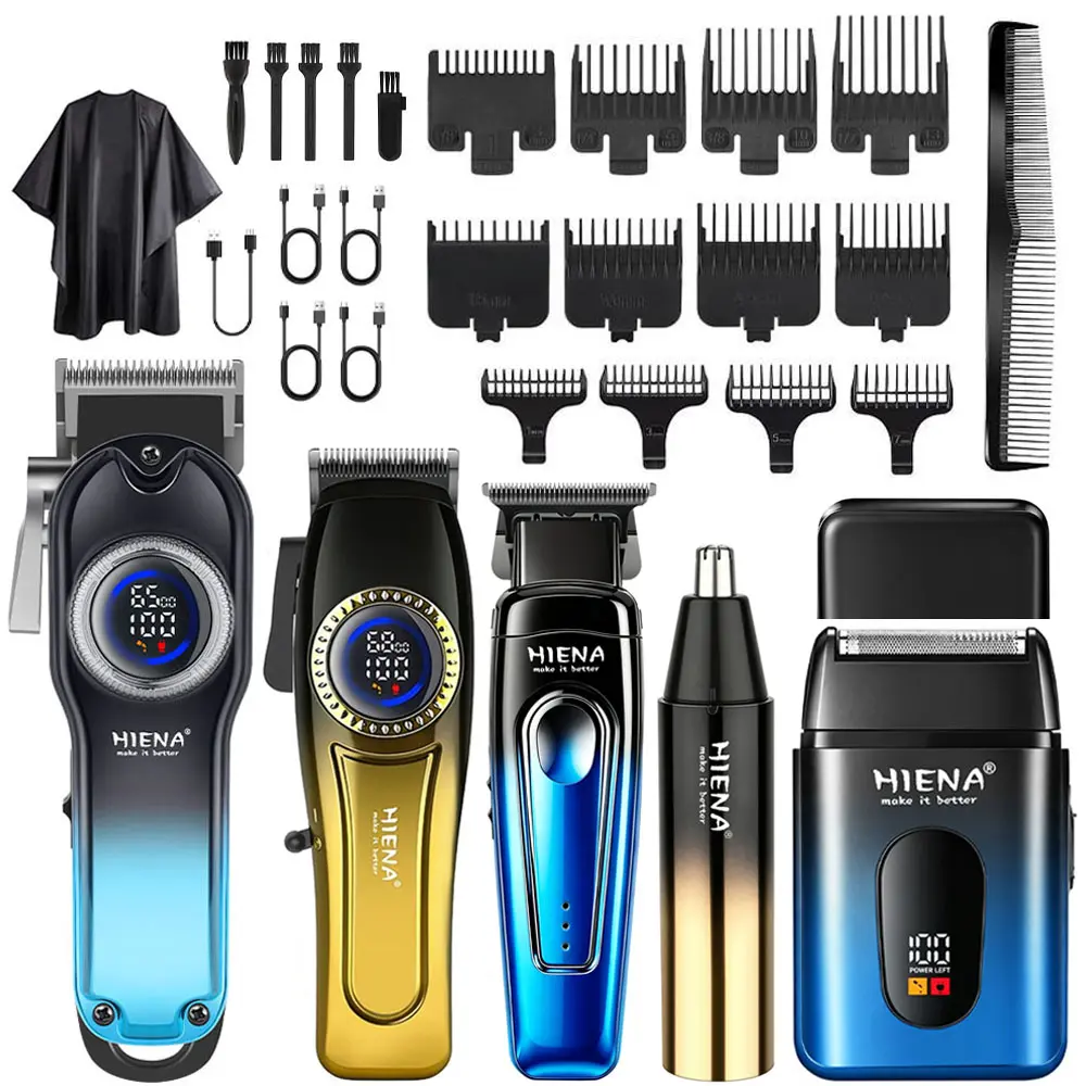 5-Piece Men's Haircut Set - Hair Trimmer, Styler, Sculptor, Shaver, Nose Hair Trimmer for Home, Travel, Holiday Gifting (Beauty & Personal Care Appliance) Adjustable styling tool