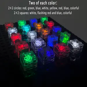 LYBMTWFLED Building Block Lighting Accessory Set — Classic Transparent Blocks, Battery-Powered