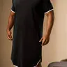 Men's Sleepwear Short Sleeve Round Neck Loose Fit Breathable Soft Knitted Fabric Comfortable Casual Homewear Night Sleepwear for Spring Summer Fall Winter