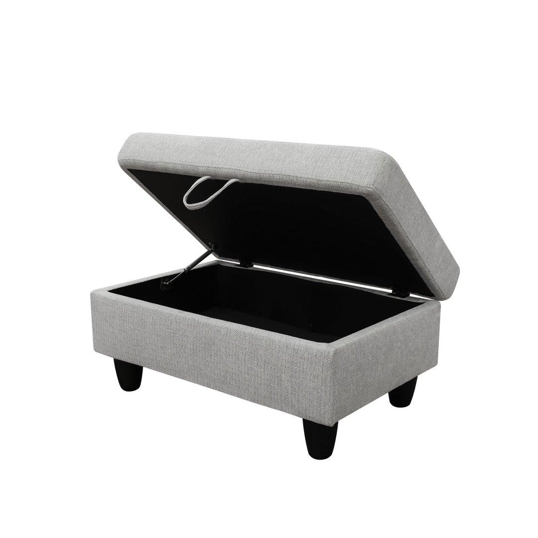 Light Grey Flannel 3-Piece Couch Living Room Sofa Set