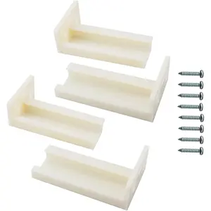 R 7265 Drawer Track Back Plate, 3/8 in. x 1 in., Plastic, Left and Right, Beige (2 Pair)
