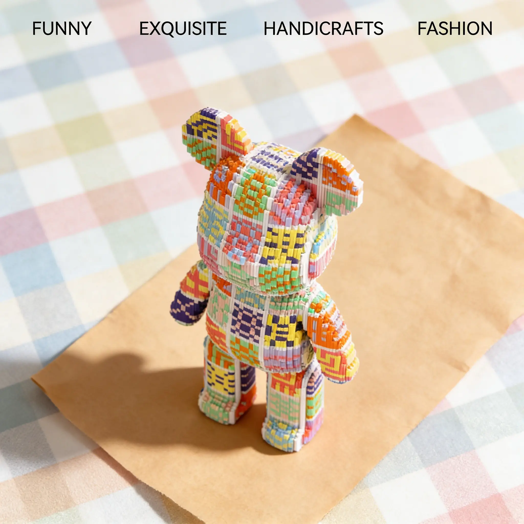1652pcs Colorful Grid Bear Series Building Blocks, Creative Assembly Toys, Handmade DIY Decorations, Desktop Home Living Room Decoration