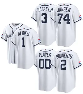 2026 Netherlands Baseball Jersey White Hot , Custom Name & Number Classic US Baseball Jersey, Perfect for Game Day & Street Style, Men’s Women’s Sports Jersey