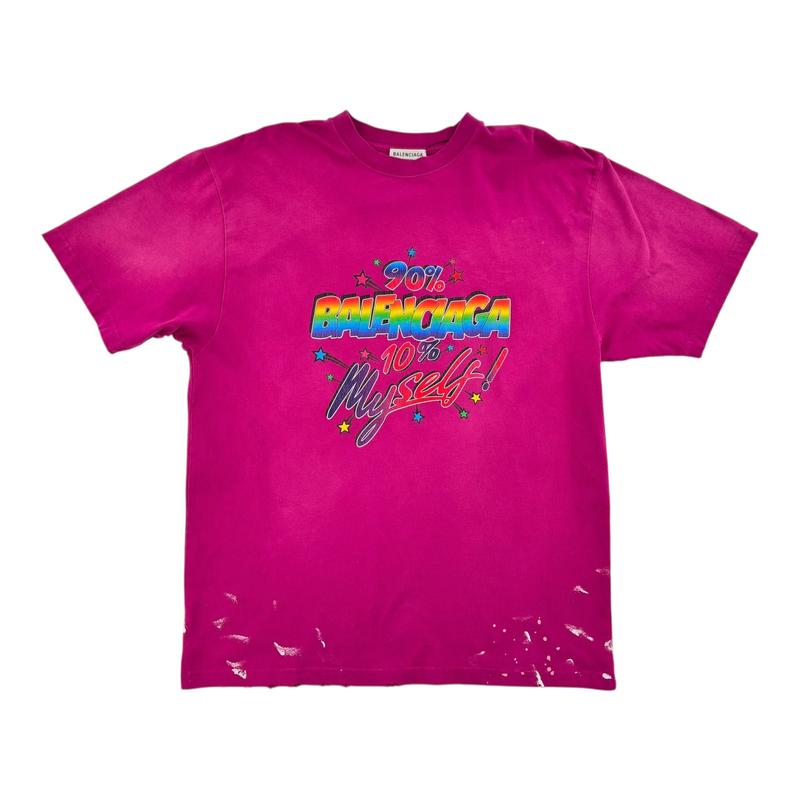 Balenciaga Women's 90/10 Large Fit Vintage T-Shirt Dark Pink