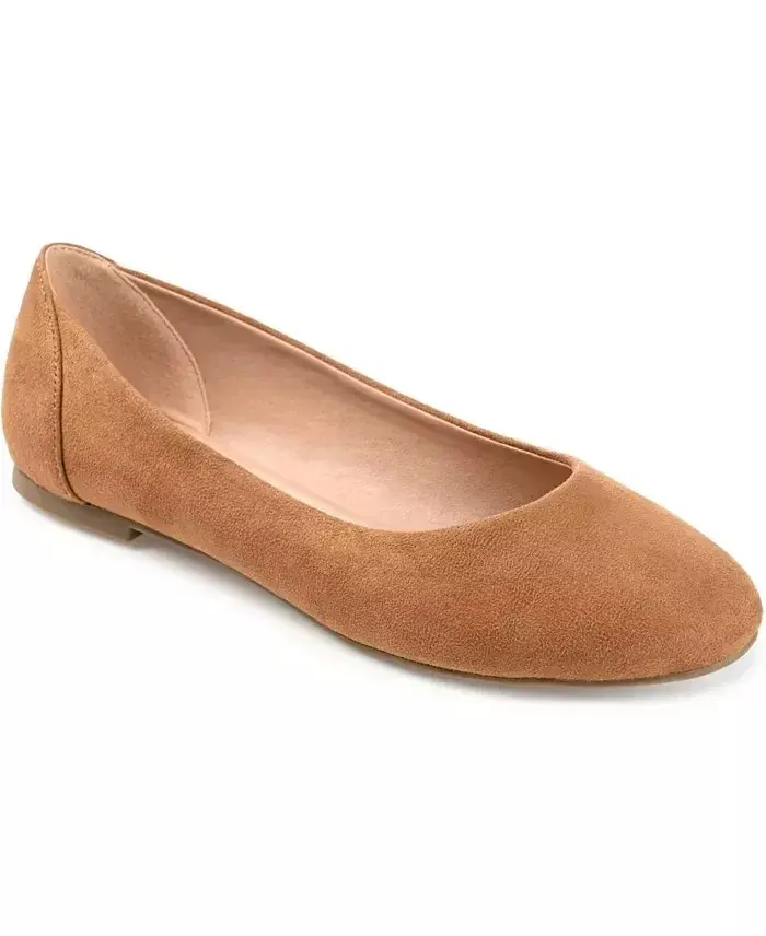 Journee Collection Women's Comfort Ballet Kavn Flats, Tan, 5.5W