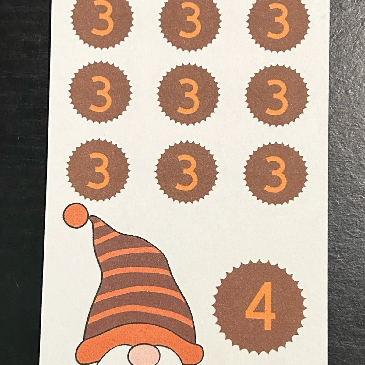 A6 Laminated Striped Gnome Savings Tracker. $40