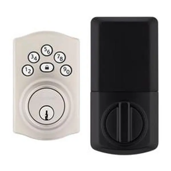 Kwikset 5043689 Single Cylinder Smart Door Lock, Metal Electronic Keypad Entry Lock, Satin Nickel, Single Cylinder Smart Door Locks