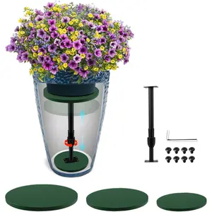 Adjustable Height  Risers for Inside Pots, 12-21" Planter Inserts for Large Pots, Planter Lift Insert for Tall Square Round Taper Planters (6" 8" 10" Base or Top)