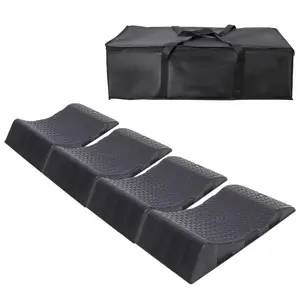 22.8*11.8*4 Inch Curved Tire Saver Ramps, Anti-Slip Bottom Interlocking Vehicle Tire Support Blocks Prevent Deformation for Long Term Car Storage Garage Parking