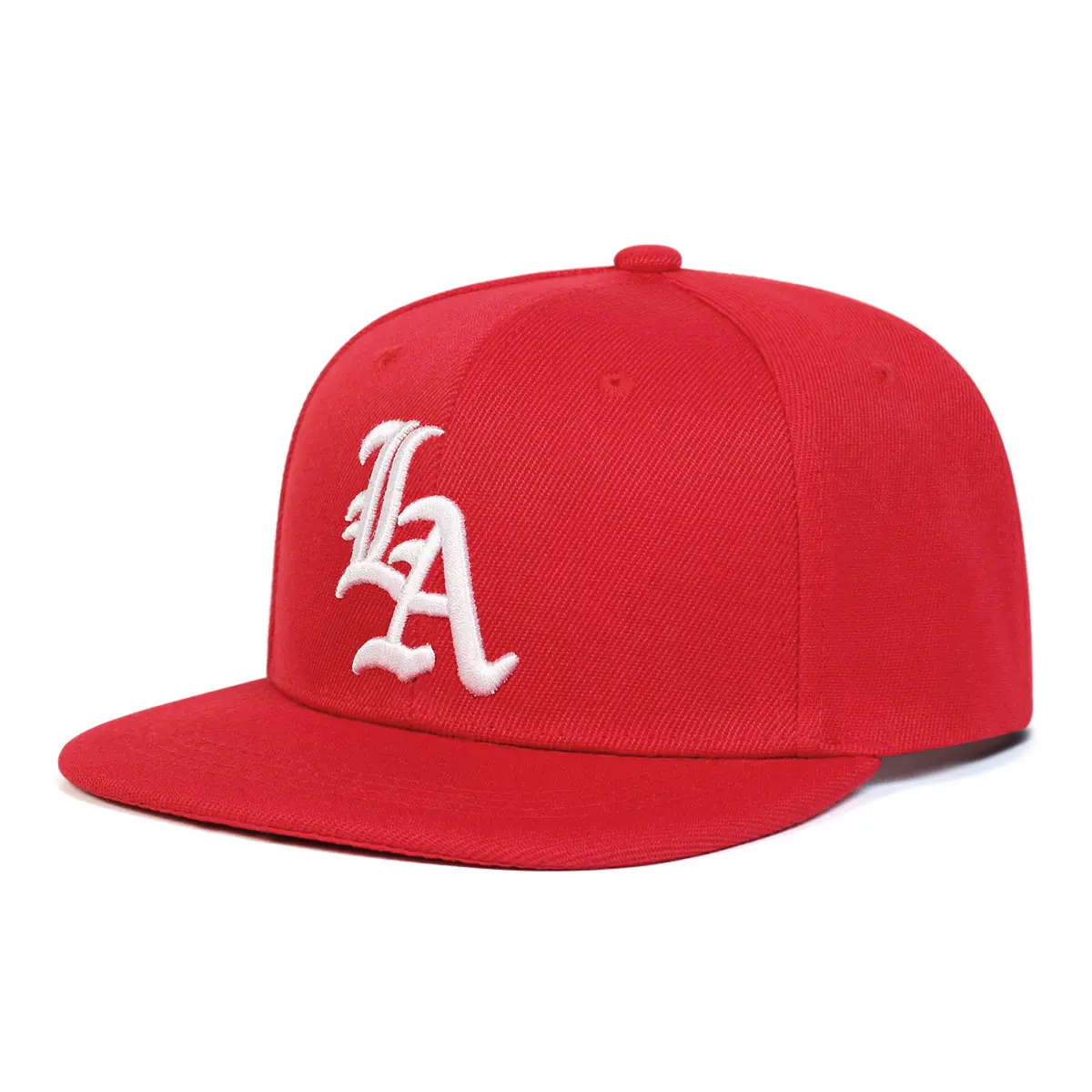 Unisex Vibrant Red 3D Raised Embroidered LA Gothic Letter Snapback Baseball Cap - High Street Y2K Aesthetic Streetwear Accessory