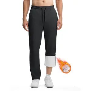 YSENTO Men's Fleece Sweatpants Straight Leg Athletic Yoga Lounge Pants Open Bottom Casual Jersey Pants with Zipper Pockets