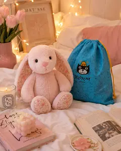Jellycat Cute Bunny with Flower Blossom-Eared Plush Toy – Soft Stuffed Rabbit Gift for Girls, Cozy Room Decor, Birthday Day Gift