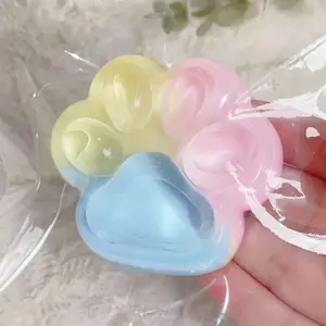 Three-Color Rainbow Cat Paw Stress Relief Toy, Cute Slow-Rebound Squeeze Fidget, Ideal Birthday Gift, Holiday Gift, Party Gift, Slow Rebound Squishies