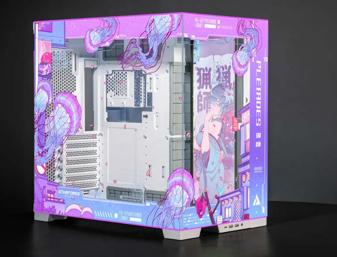 Jellyfish Crossing Lian Li O11D Evo RGB Pink Purple Anime Computer Case