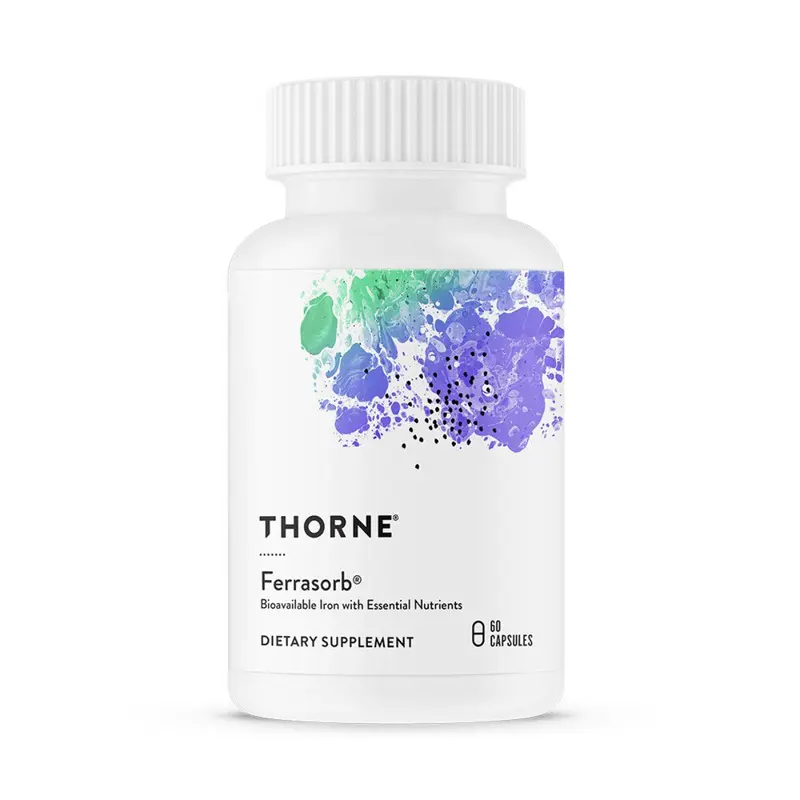 Thorne Ferrasorb Iron Supplement - 60 Capsules, Health & Nutrition Support