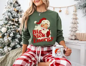 [SALE UP TO 50% + FREE SHIP] Retro Santa Christmas Sweatshirt, Funny Xmas Sweater, Vintage Holiday Crewneck, Big Nick Energy