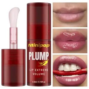 LIP PLUMP Transparent Plumping Lip Oil - Infused with Ginger & Chili for a Natural Tingle, Provides Deep Moisturizing & a Non-Sticky Glossy Finish