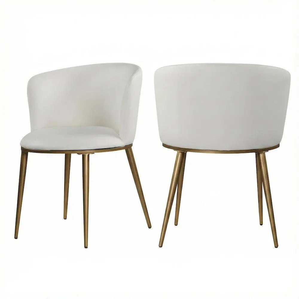 Brushed Gold Vegan Leather Dining Chairs, Set of 2, Contemporary Design for Contemporary Home Decor, 300lb Weight Capacity, Easy-Clean Indoor Furniture Chairs