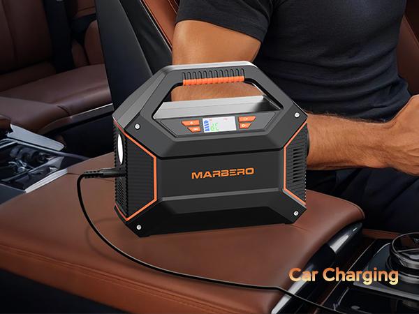 MARBERO 155Wh Solar Generator with 30W Solar Panel Portable Power Station 2 x 100W  AC Outlets(150W Surge) 9 Output Ports Built-in Flashlight for Home Camping Hurricane Emergency