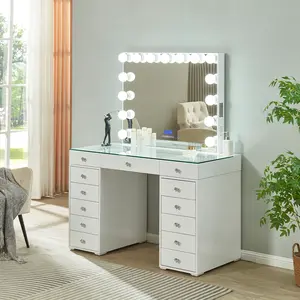 Modern minimalist style bedroom beauty smart dressing table with light, Bluetooth box dressing table