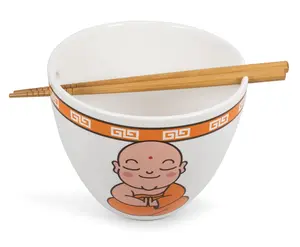 Hungry Buddha Japanese Dinnerware Set | 16-Ounce Ramen Bowl and Chopsticks