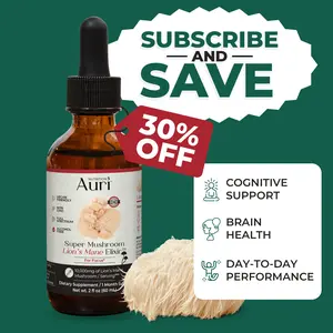 Super Mushroom Lion's Mane Elixir - Antioxidant, Alcohol Free, Sugar Free, Vegan, 30 servings, FallFreshness
