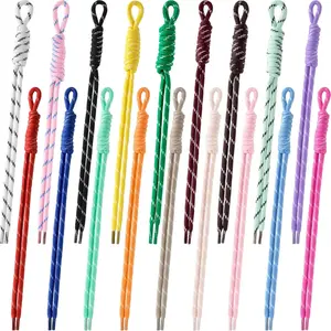 18 Pcs Rope Keychain, Keychain Bag Charms Paracord Rope Keychain Bag CharmBraided Code Charms for Purse Handmade Rope Key Chain Backpack Handbag Decoration Accessories (Colorful)