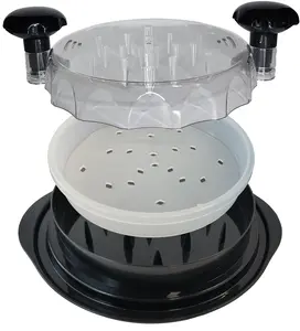 IntraValue 3 Layer Chicken Shredder with Removable Tray Insert for Perfectly Shredded Kitchen Meat - Utensils visible meat chicken grinder