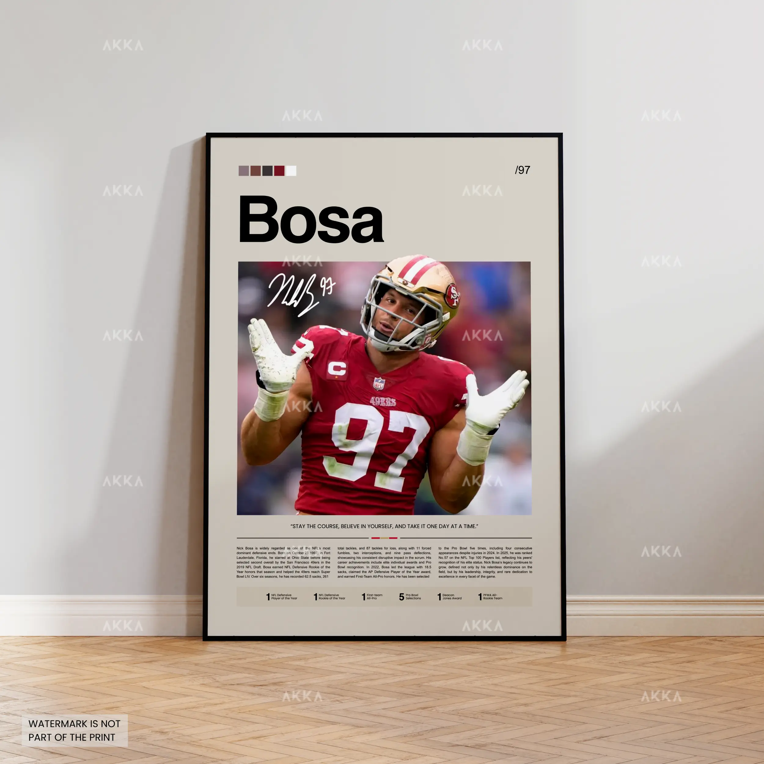 Nick Bosa Poster, Football Fan Gift For Fans