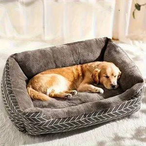Super Soft Cat Dog Pet Bed, Plush Polyester Fill, Blue Paw Print Design, Durable Indoor Sofa Cushion, Easy Clean, Comfortable Environment