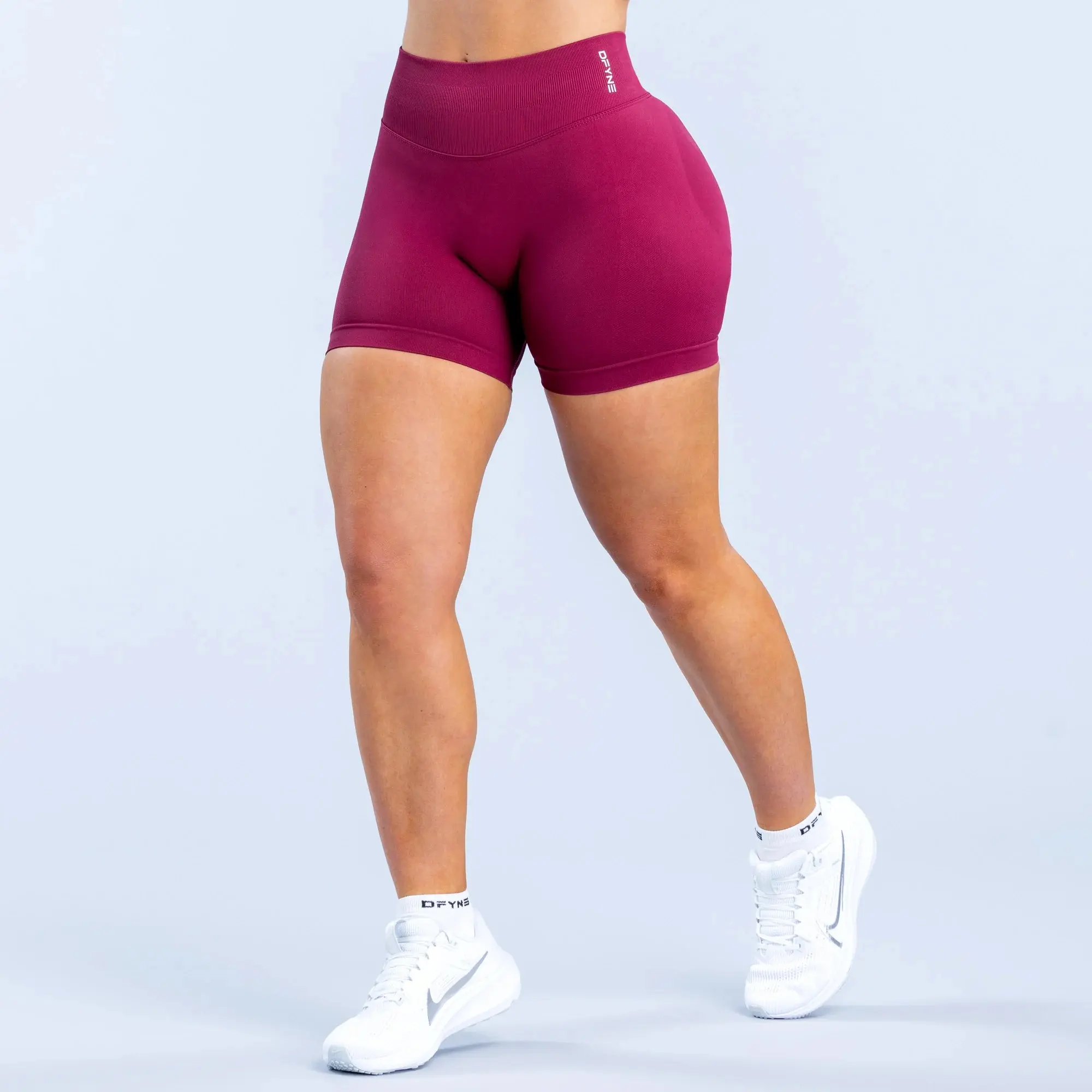 Dfyne Impact Shorts 4.5" High Waist Women's Gym Shorts Fitness Fashion Active Wear Comfortable Stylish 90% Nylon 10% Elastane