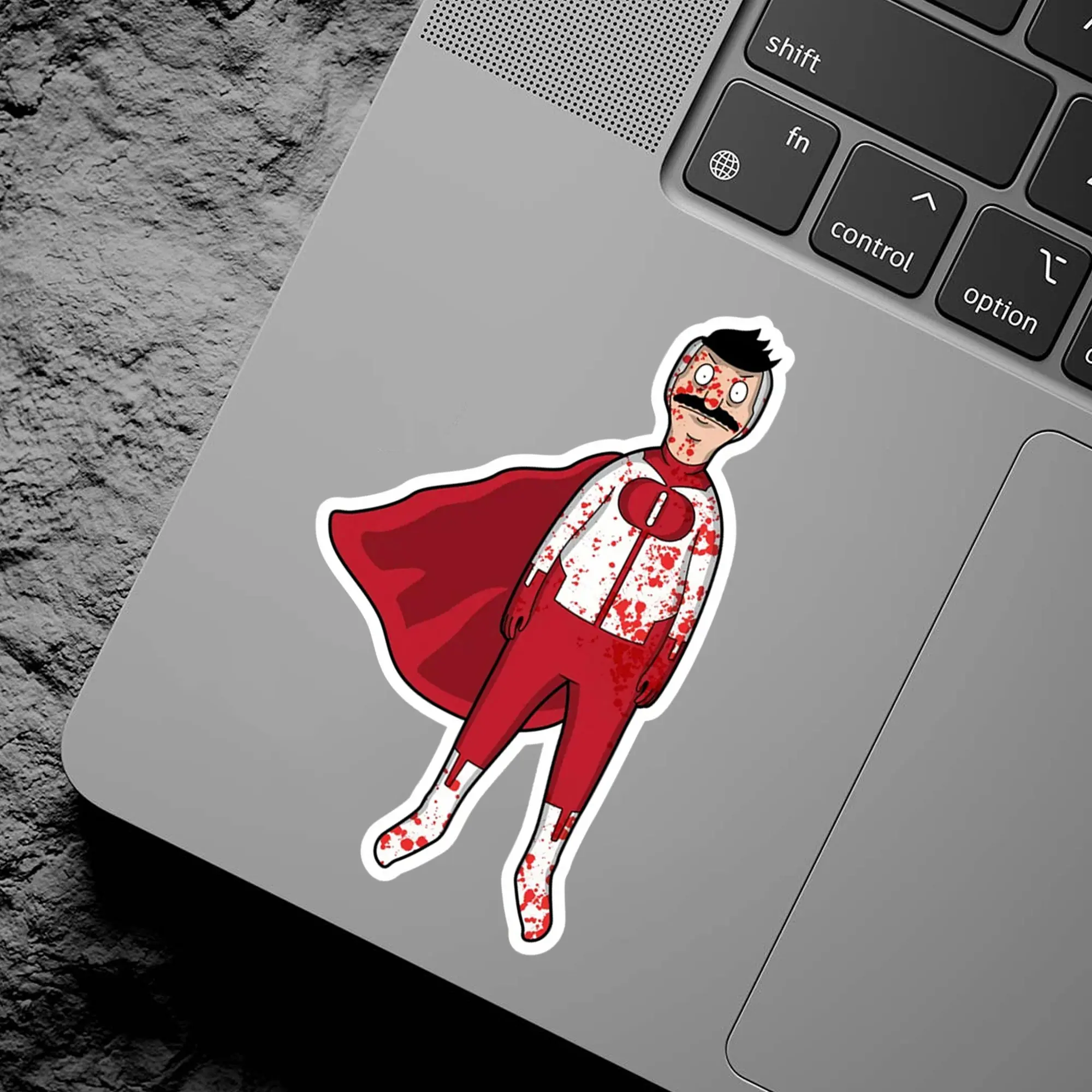 Omni Man Bloody Vinyl Sticker, Invincible Inspired Decal, Dark Humor Superhero Sticker, Waterproof Laptop Car Notebook Decor