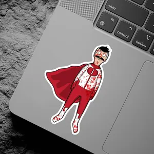 Omni Man Bloody Vinyl Sticker, Invincible Inspired Decal, Dark Humor Superhero Sticker, Waterproof Laptop Car Notebook Decor