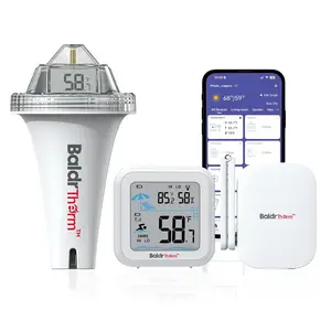 Smart pool thermometer with wifi gateway digital floating antifog 360 reading with ipx7 waterproof remote app notification alert for hot tubice bathswimming poolspaaquariumpond