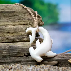 Hammerhead Shark Necklace - Hand Carved