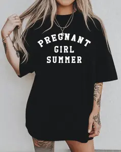 Summer Statement Maternity T-shirt, Bold Black Pregnancy Announcement Shirt For Moms To Be, New Mom & Pregnancy Outfit, Pregnancy Reveal Shirt