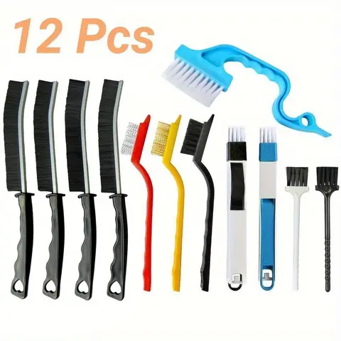 12 Pcs Crevice Cleaning Brush Set,Small Gap Cleaning Brushes for Cleaning Bathroom,Kitchen,Window Grooves,Corners,Sinks,Washbasins,Showers,Faucets,Bathtubs,Gas Stove and Tiles,Christmas Party Gifts,Hand Tools Kits