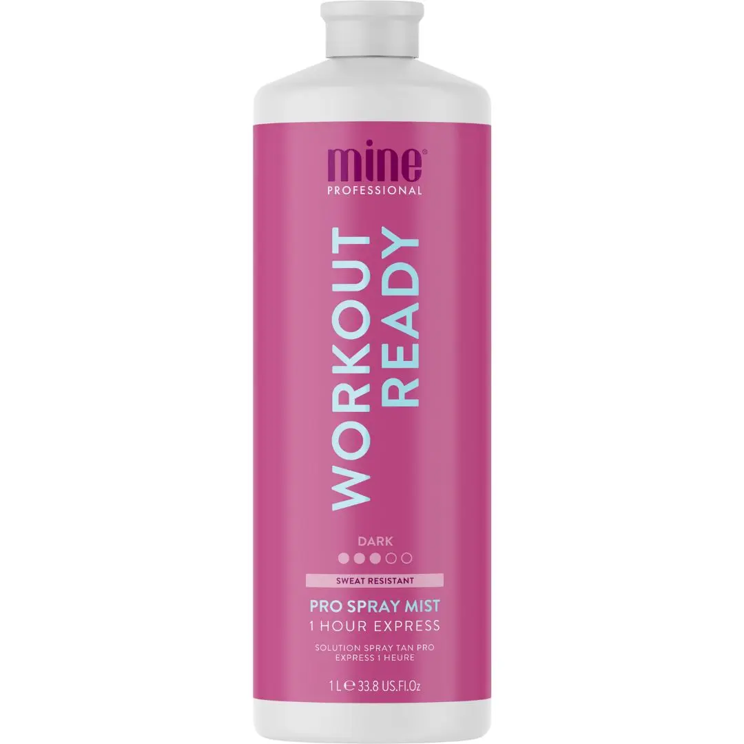 MineTan Workout Ready Spray Tan Solution - 1-Hour Express Sweat-Proof Tan with Coconut, Rosehip Oil & Caffeine for Uneven Skin Tone - Professional Salon Spray Mist, Vitamin C